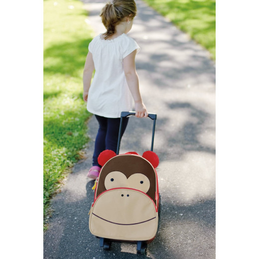 Skip Hop Zoo Little Kid Travel Rolling Luggage Backpack - Monkey