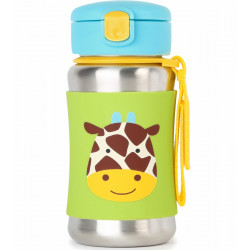 Skip Hop Zoo Stainless Steel Straw Bottle - Giraffe