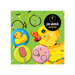 3 Ymsketch Button Pin - 9