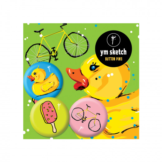 3 Ymsketch Button Pin - 9