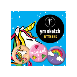 3 Ymsketch Button Pin - 10