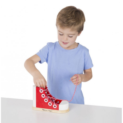 Melissa & Doug Wooden Lacing Shoe