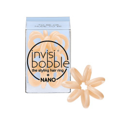 Invisibobble Nano Hair Styling Ring with Strong Grip, Non-soaking, High Wearing Comfort Updo Tool - To be or Nude to Be (Pack of 3)