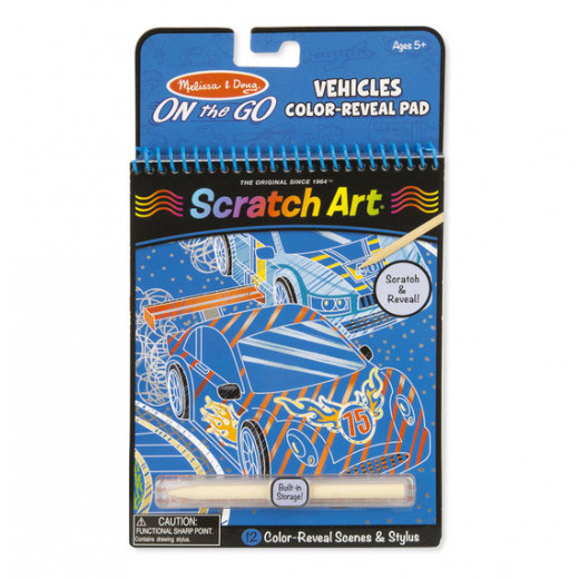 Melissa & Doug On the Go Scratch Art Color Reveal Pad - Vehicles