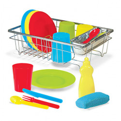 Melissa & Doug Let's Play House! Wash & Dry Dish Set