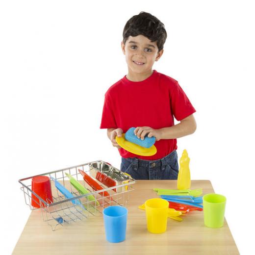 Melissa & Doug Let's Play House! Wash & Dry Dish Set