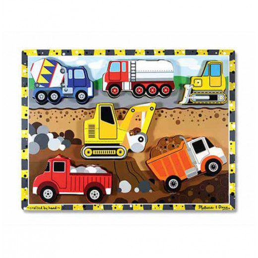 Melissa & Doug Construction Chunky Puzzle - 6 Pieces