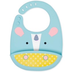 SkipHop Zoo Fold and Go Silicone Bib - Unicorn