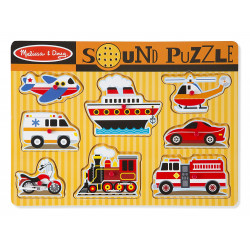 Melissa & Doug Vehicles Sound Puzzle - 8 Pieces