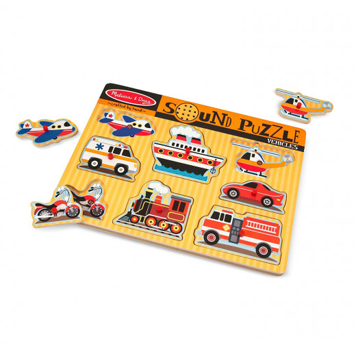 Melissa & Doug Vehicles Sound Puzzle - 8 Pieces