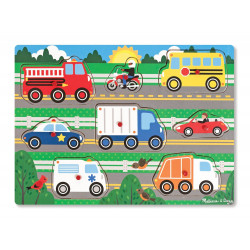 Melissa & Doug Vehicles Wooden Peg Puzzle