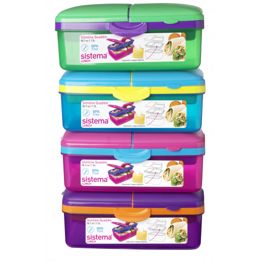 Sistema Lunch Slimline Quaddie, 1.5 L - Blue and green