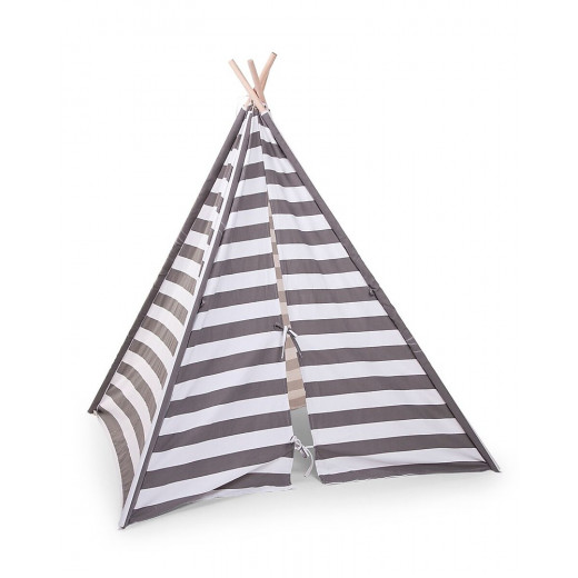 Childhood Canvas Play Teepee Tent, White/Grey Stripes