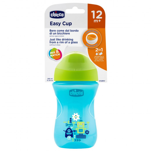 Chicco Easy Cup, Boy, 266ml, Green or Blue - أزرق