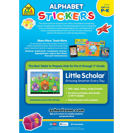 School Zone- alphabet stickers P-K 3-6