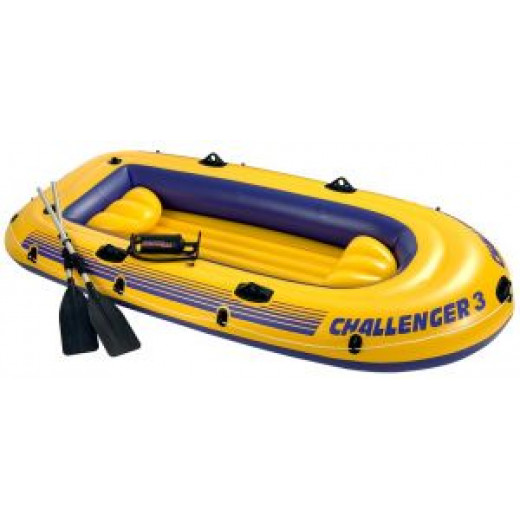 Intex Challenger TM 3 Boat 3 Sets with 48 Aluminum Oars, 68614) 233 cm x 113 cm x 40 cm