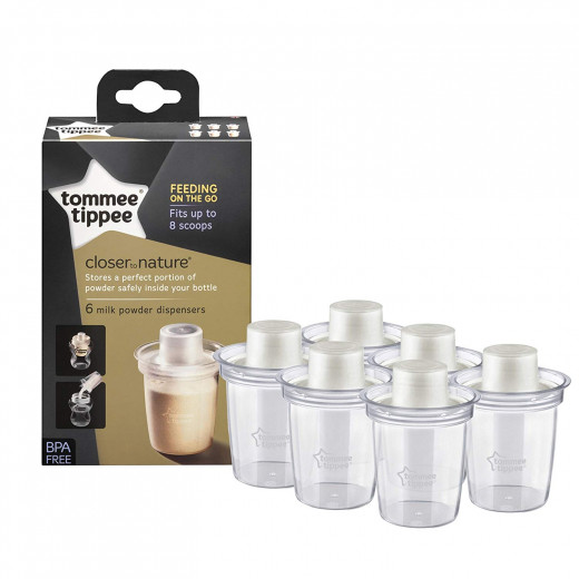 Tommee Tippee Milk Powder Dispensers, 6 Pieces