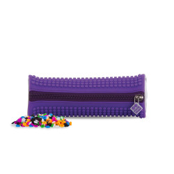 Pixie Crew Rounded Pencil Case, Purple/Grey