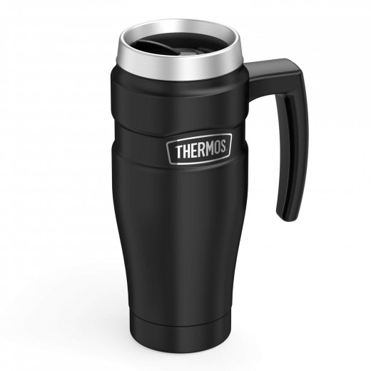 Thermos Stainless Steel King Vacuum Travel Mug, 470 ml, Matt Black