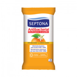 Septona Antibacterial Hand Wipes with Orange Blossom Fragrance, 15 Pieces