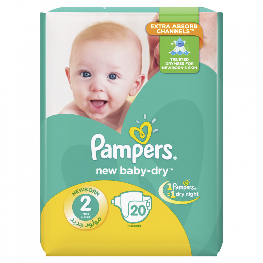 Pampers New Baby – 20 Pcs – Size 2, 3-8 Kg