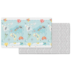 Skip Hop Little Travelers Reversible Waterproof Foam Baby Play Mat, Multi Colored, 86" X 52"