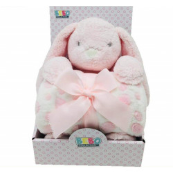 Nova  blanket with toys pink single rabbit 75x100cm