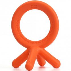 Comotomo Baby Finger Sized Silicone Teether, Orange Color