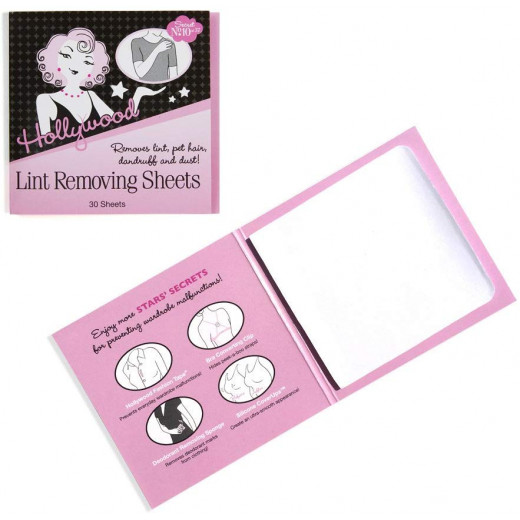 Hollywood Fashion Lint Removing Sheets, 30 Sheets, 2 Packs