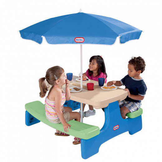 طاولة النزهات مع مظلة من ليتل تايكس - ازرق \ اخضر