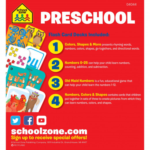 School Zone - Preschool Flash Card 4-Pack