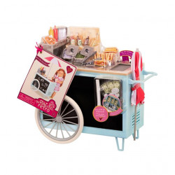 Our Generation by Battat- Retro Hot Dog Cart- Toy, Cart & Accessory Set for 18" Dolls- for Age 3 Years & Up