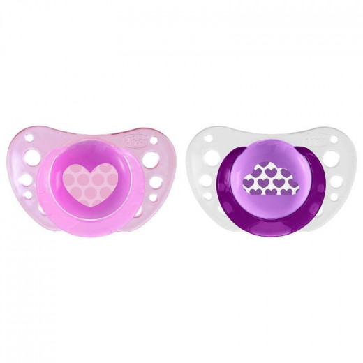 Chicco Physio Air Orthodontic Pink Soother 6-16 شهر + 2pcs