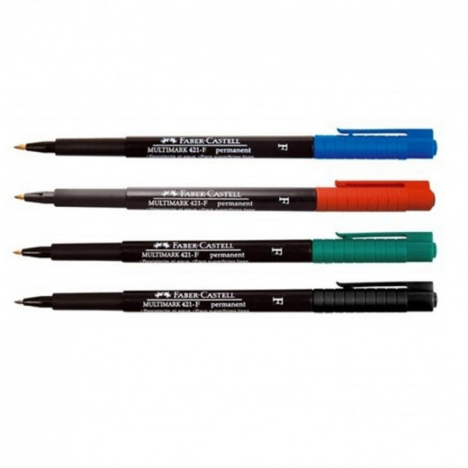 Faber- Castell OHP Marker Permanent F, Blue Color, 10 Pieces