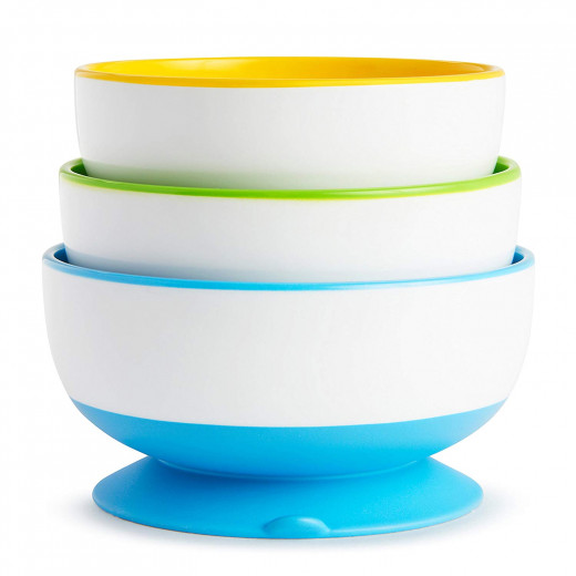 Munchkin Stay Put - Bowl with suction cup, 3 package