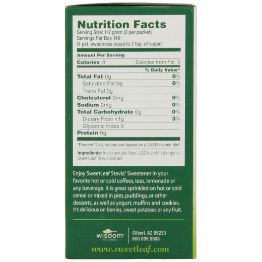 SweetLeaf Stevia Sweetner (70Pck) 2.5oz