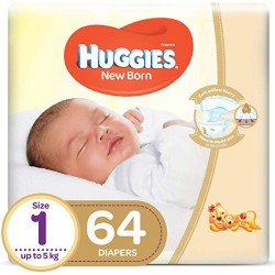 Huggies Jumbo Diapers Size 1 up to 5 Kg , 64 Diapers