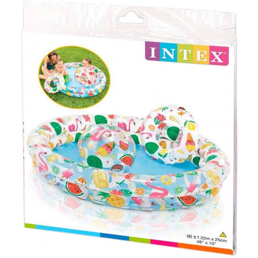 Intex Piscina Inflable + Pelota+ Flotaor 1.22Mx25Cm