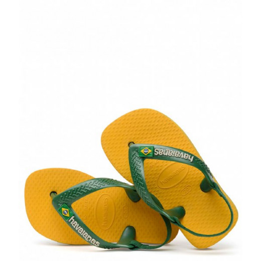 Havaianas Baby Flip Flops Brasil Logo Geel, Size 20