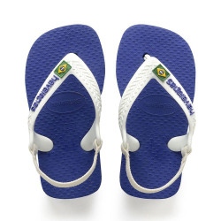 Havaianas Baby Brasil Logo, Blue, Size 20