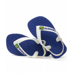 Havaianas Baby Brasil Logo, Blue, Size 21