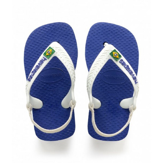 Havaianas Baby Brasil Logo, Blue, Size 23/24