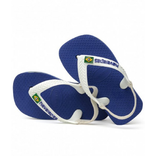 Havaianas Baby Brasil Logo, Blue, Size 25/26