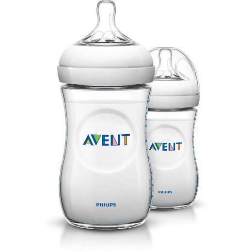 Philips Avent Natural Feeding Bottle 260ml, Twin Pack of 2