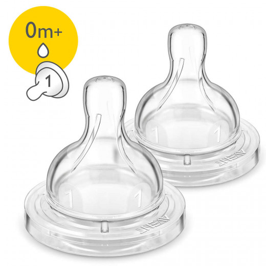 Philips Avent Classic Nipple, Pack of 2, +0 m