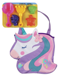 Stephen Joseph Beach Totes with Sand Toy Play Set, Unicorn