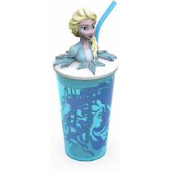 Zak Designs Elsa 2 Anna 15oz Plastic Funtastic Tumbler with Straw