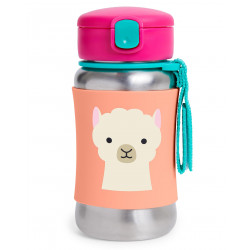 Skip Hop Zoo Stainless Steel Straw Bottle - Llama