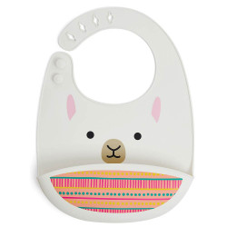 Skip Hop - Zoo Fold & Go Silicone Bib - Llama