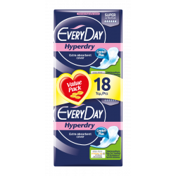 EveryDay Hyperdry Pads Ultra Plus Super, 18 pads